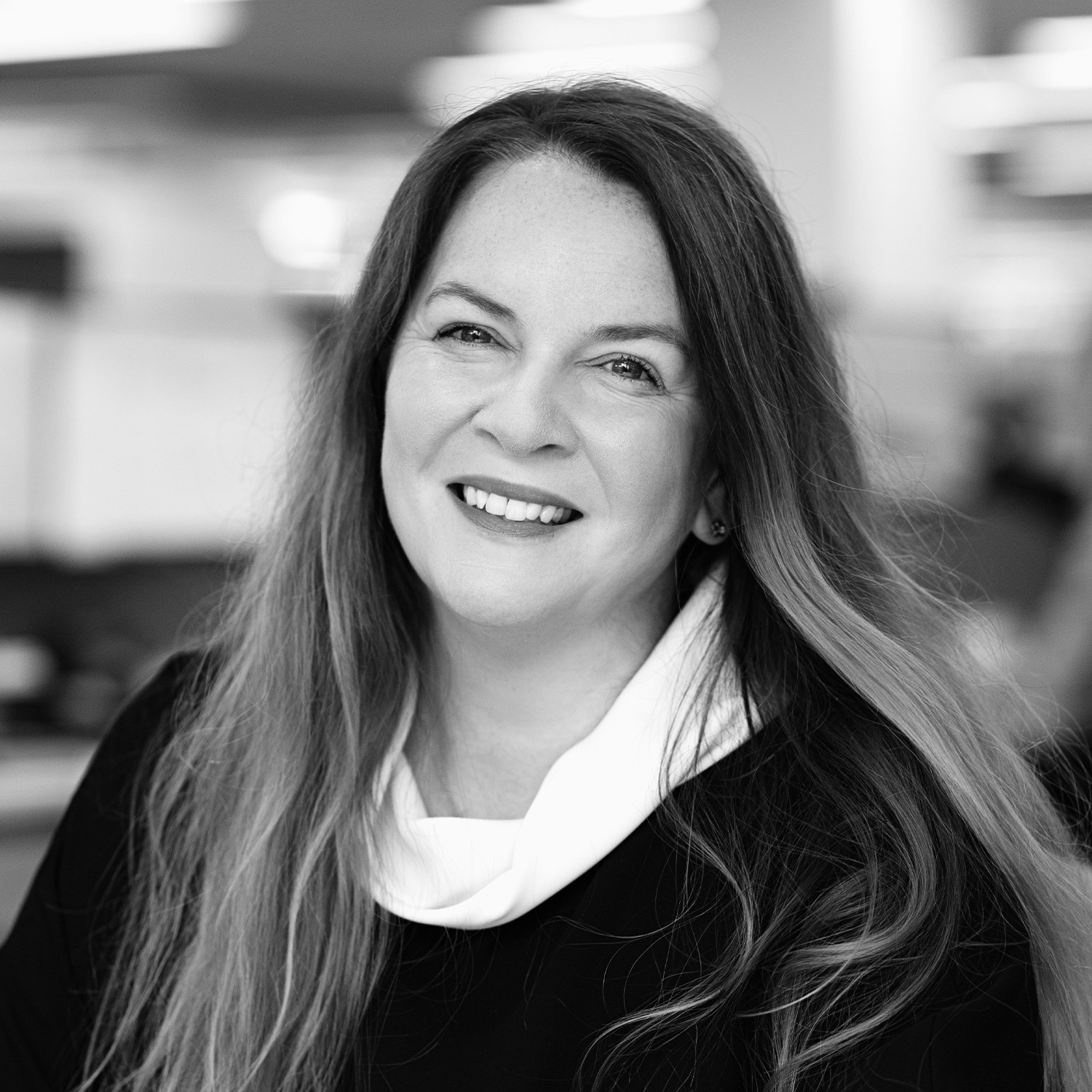 Black and white formal headshot of Helen Lamb.